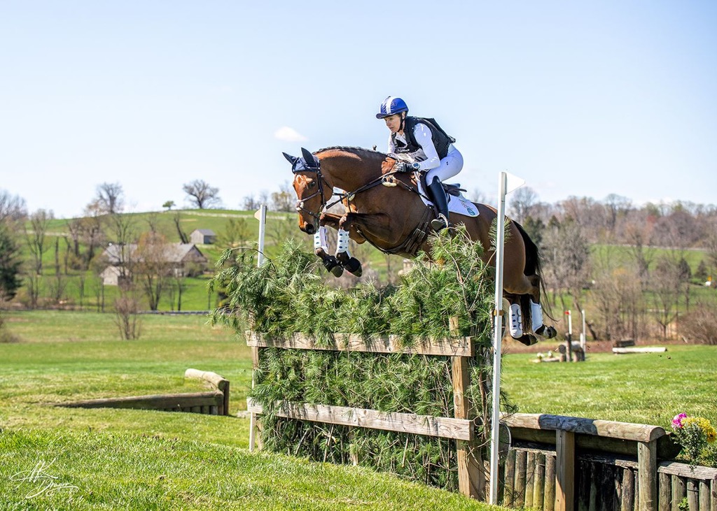 Holly Payne Caravella riding Cashflow GS cross-country