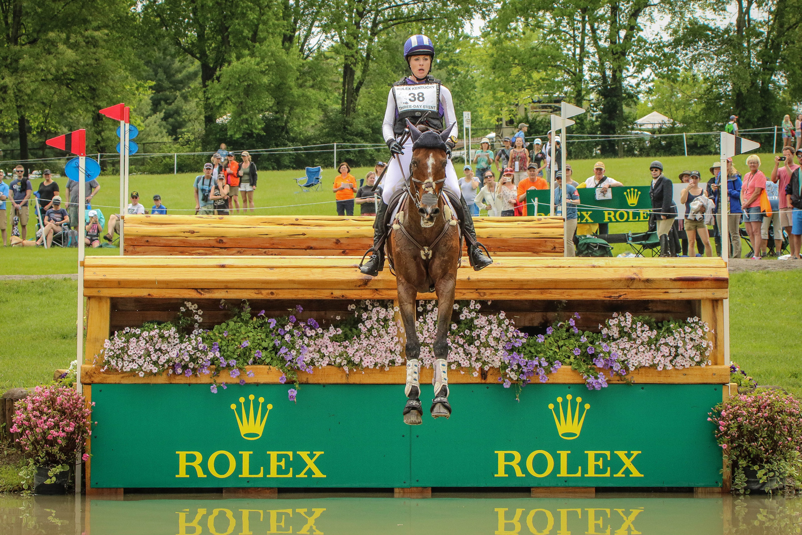 Holly Payne Caravella competing cross-country at Rolex Kentucky